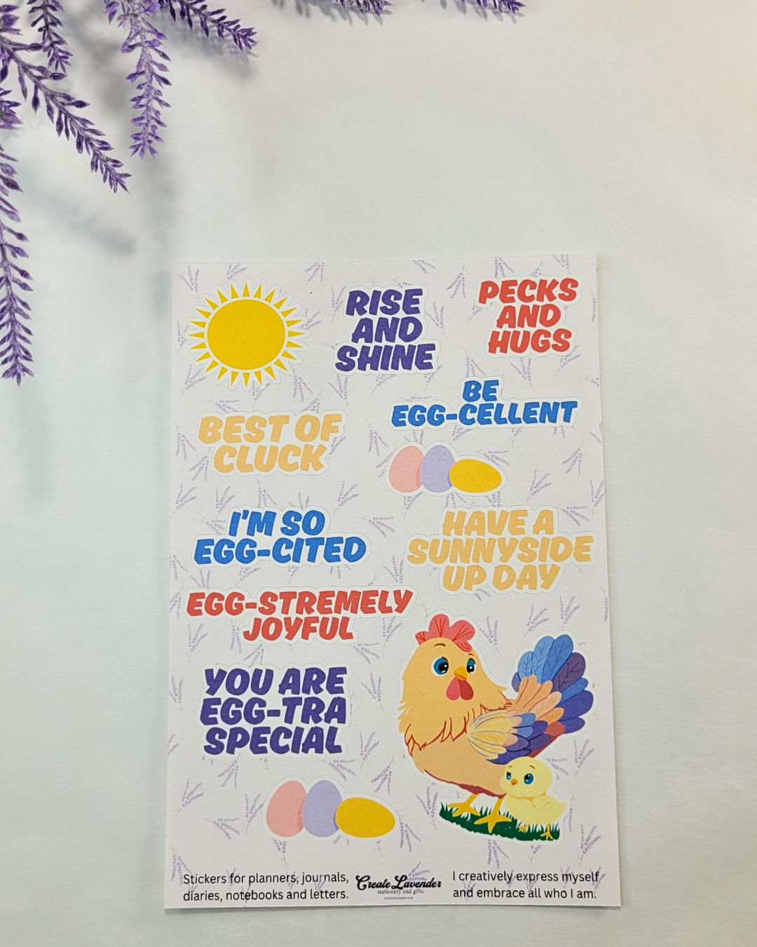 Chicken and Chick Sticker Sheet