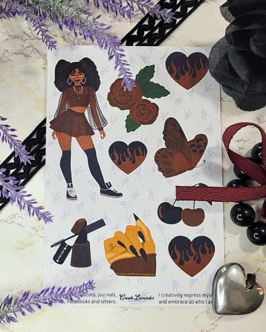 Lovely Burgundy Sticker Sheet