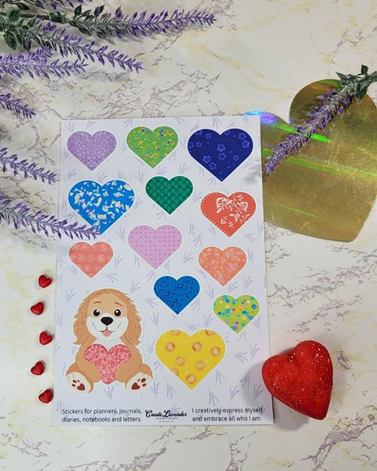 Doggie Hearts Sticker Sheet