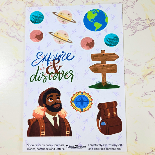 Explore and Discover Sticker Sheet