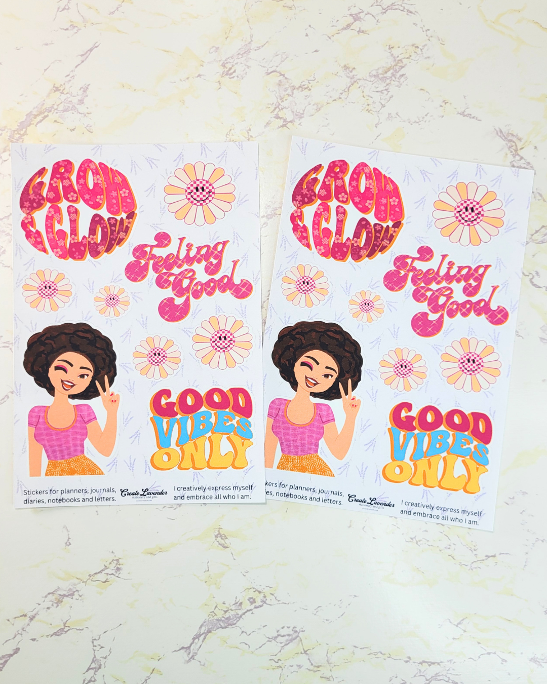 Peace and Vibes Sticker Sheet