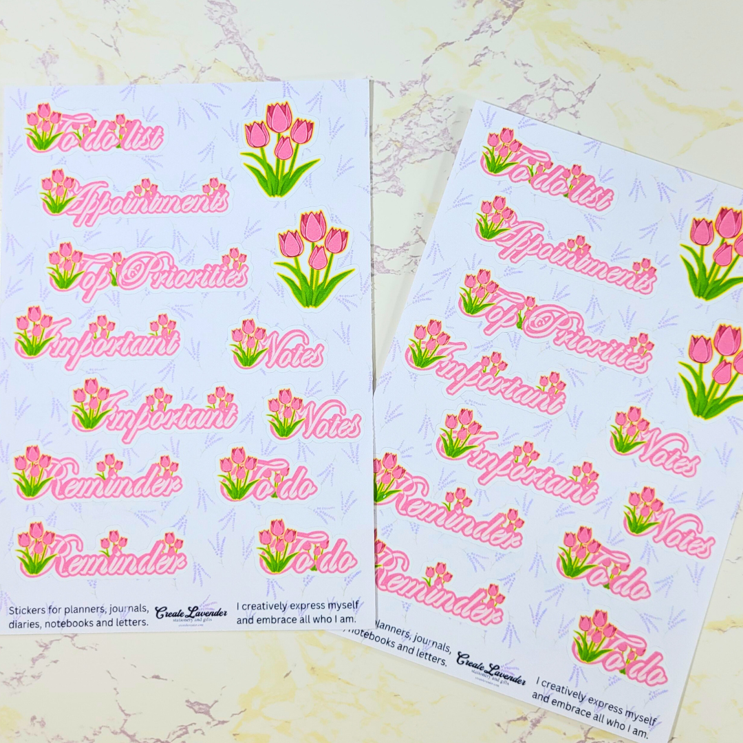 Tulip Notes Sticker Sheet