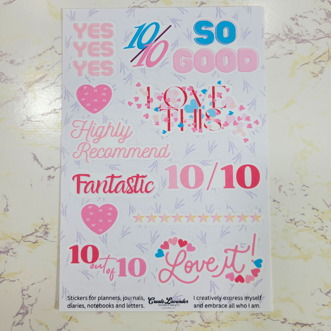 10 out of 10 Sticker Sheet