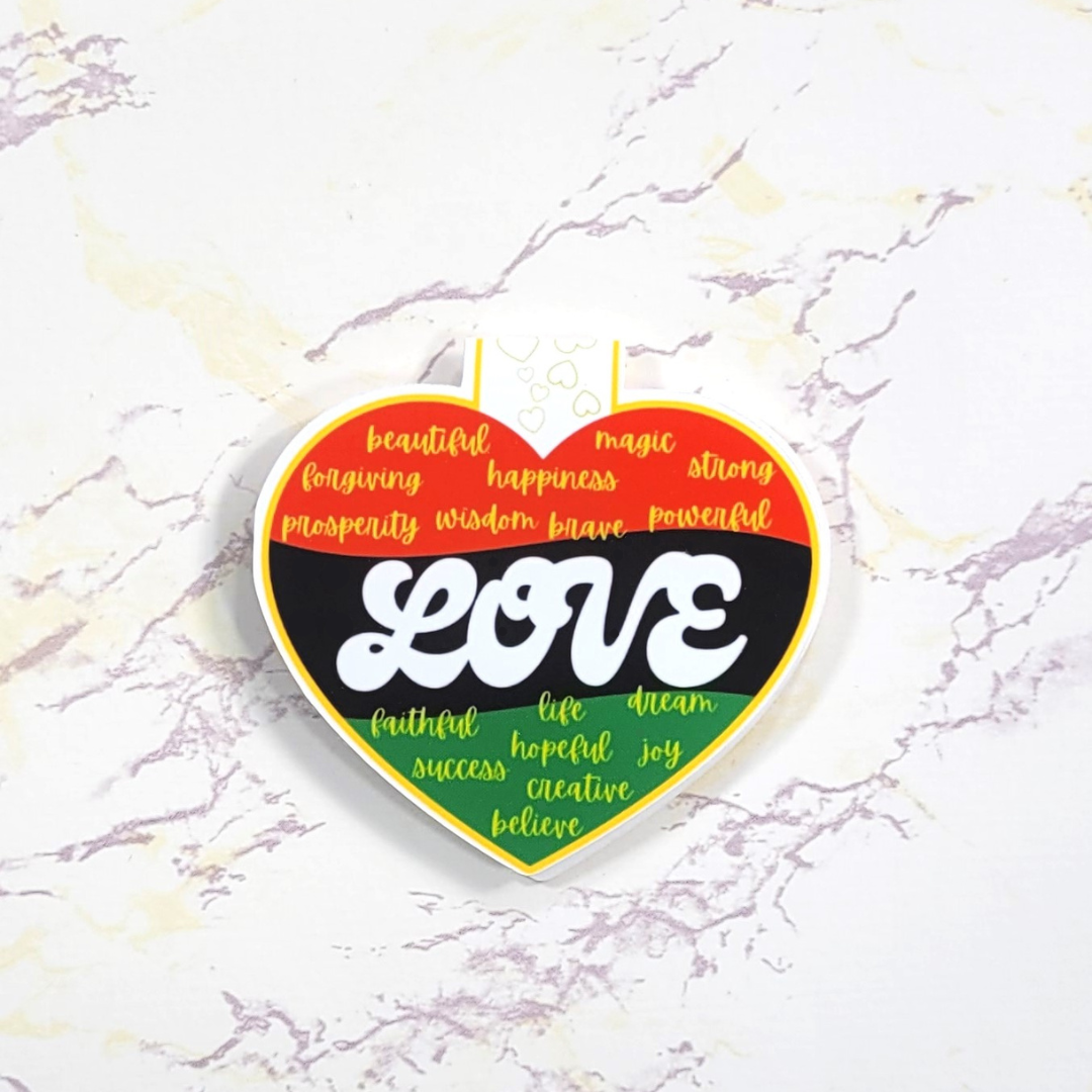 Black Love Heart Magnetic Bookmark