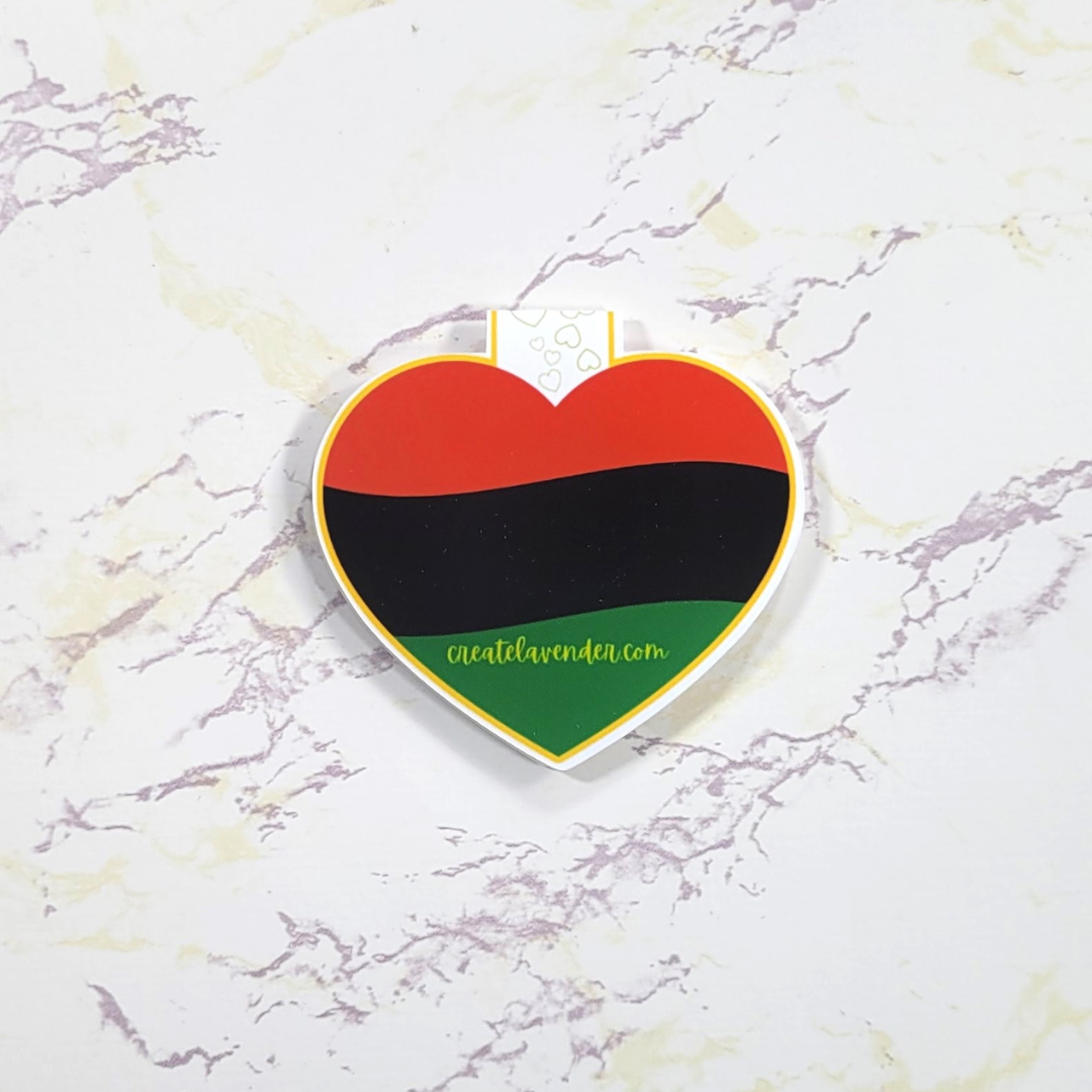 Black Love Heart Magnetic Bookmark