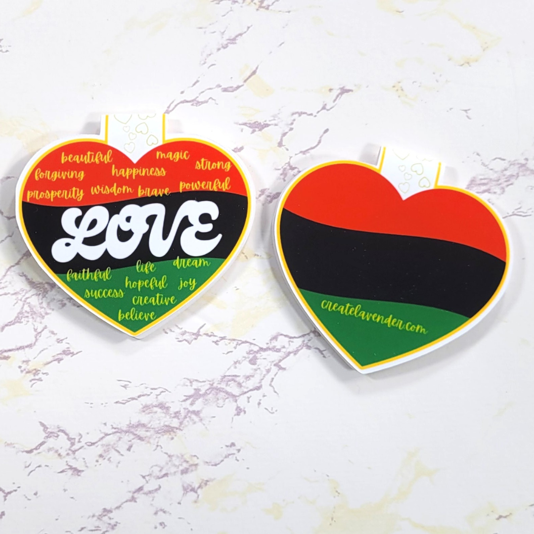 Black Love Heart Magnetic Bookmark