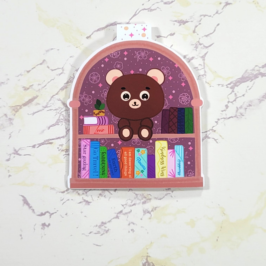 Bookshelf Bear Magnetic Bookmark