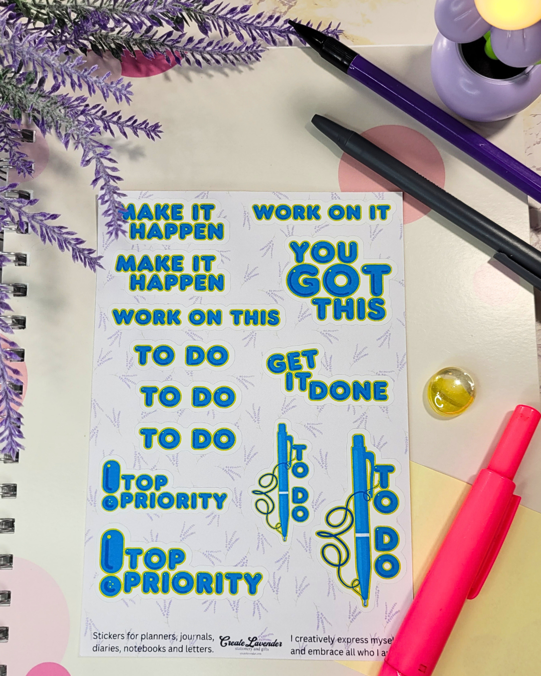 To Do Bubble Letters Sticker Sheet