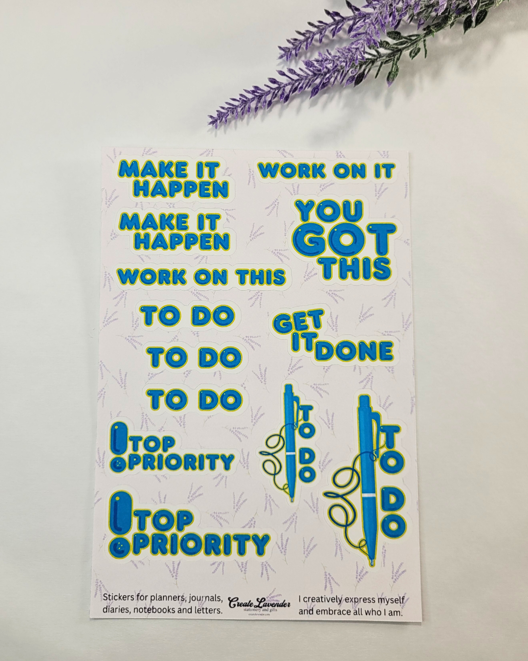 To Do Bubble Letters Sticker Sheet