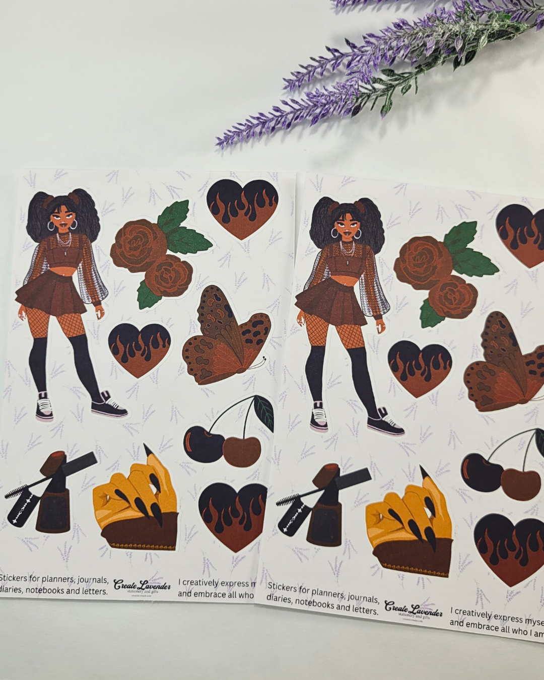 Lovely Burgundy Sticker Sheet