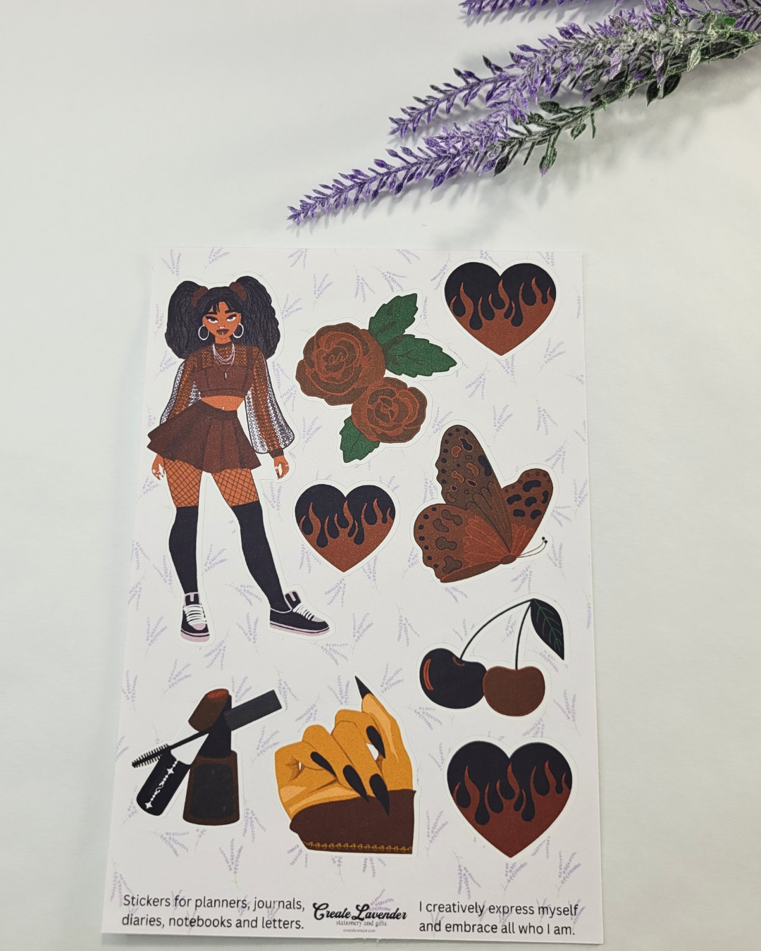 Lovely Burgundy Sticker Sheet