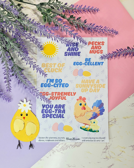 Chicken and Chick Sticker Sheet