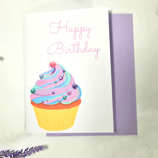 Happy Birthday Cupcake Greeting Card