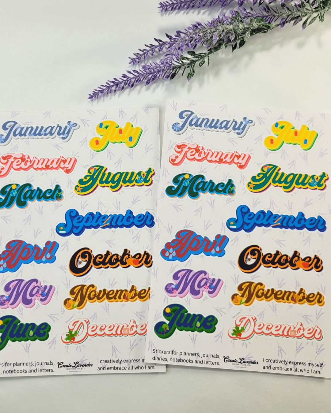 The Months Sticker Sheet