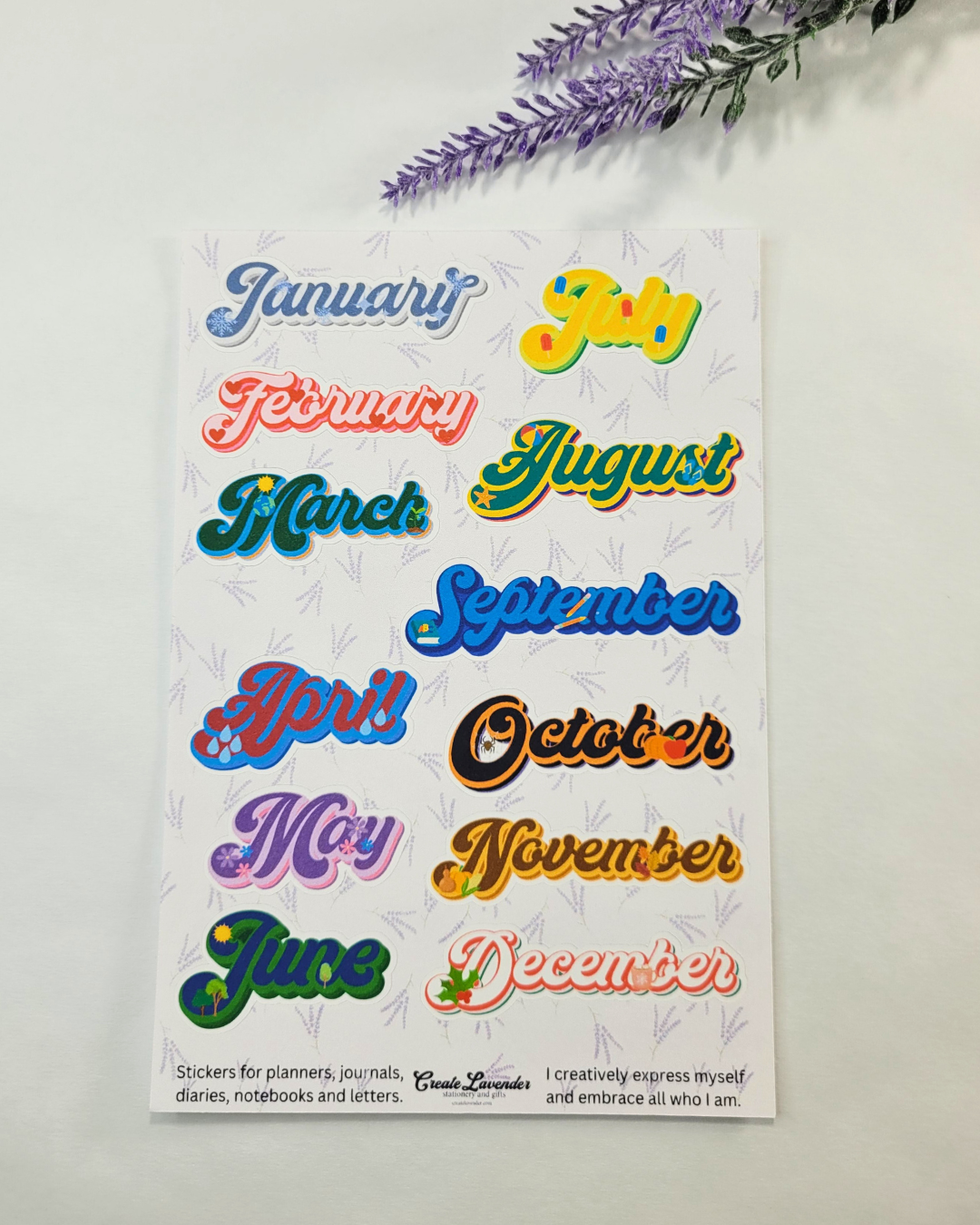 The Months Sticker Sheet