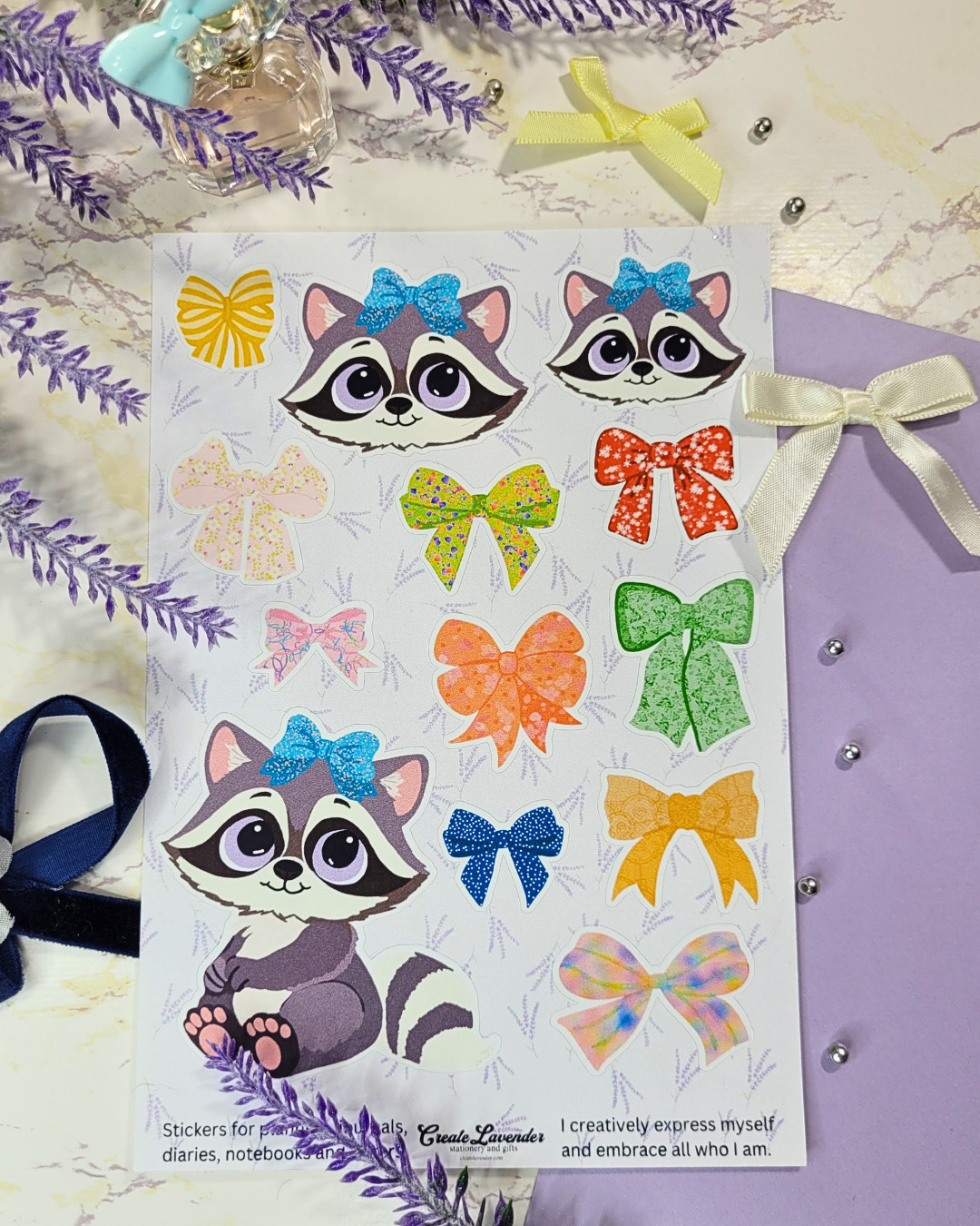 Pretty Racoon Sticker Sheet