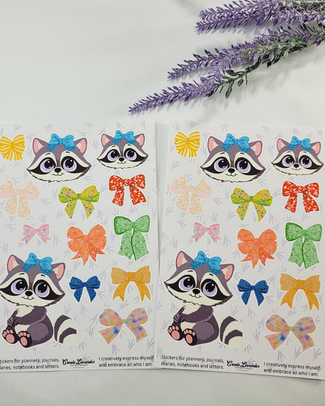 Pretty Racoon Sticker Sheet