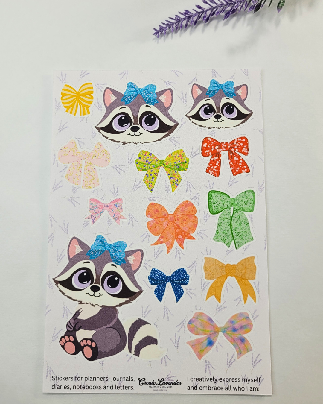 Pretty Racoon Sticker Sheet