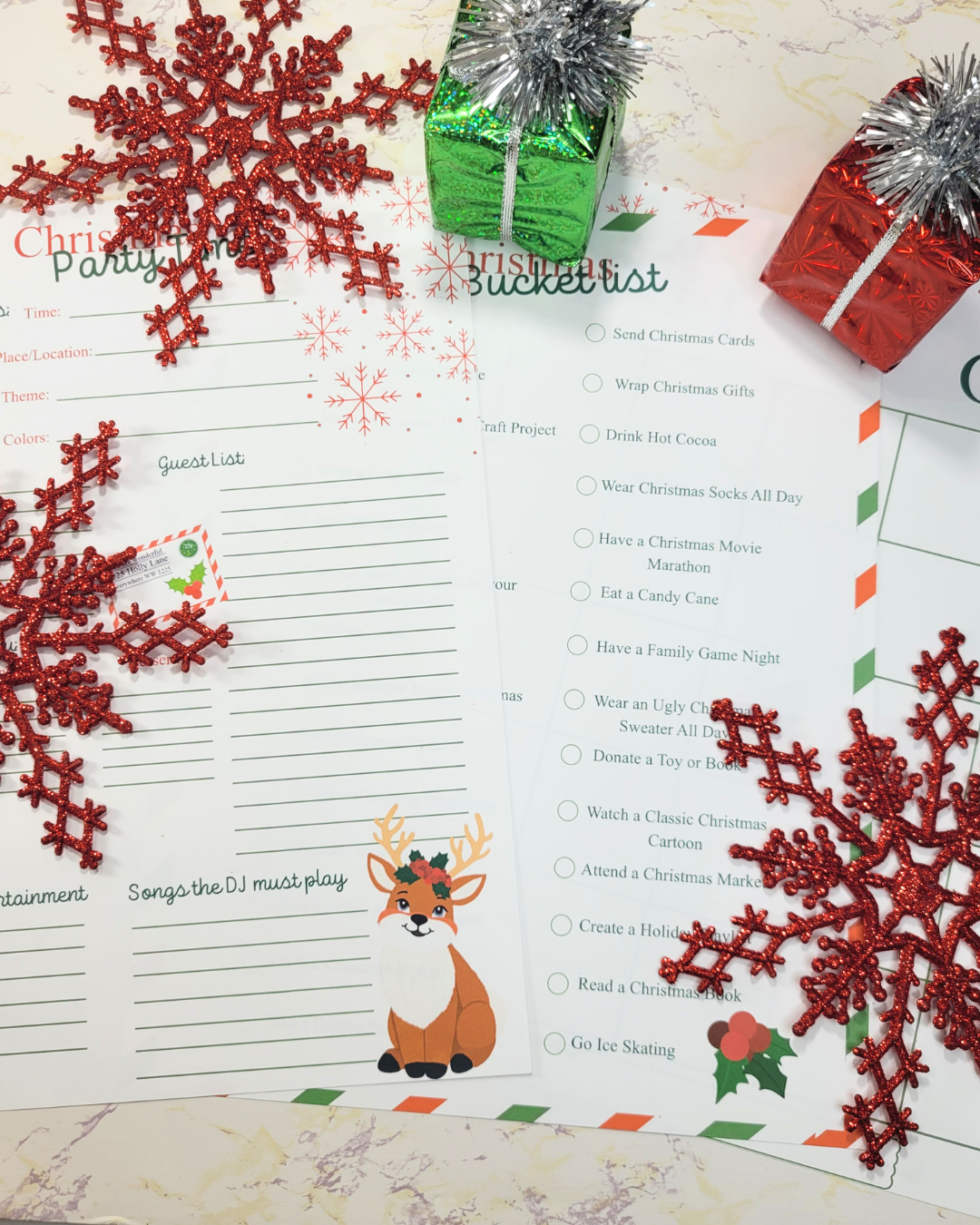 Merry Christmas Checklists and More: 10-Page Printable Planner
