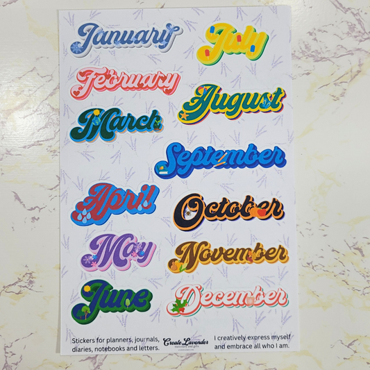 The Months Sticker Sheet